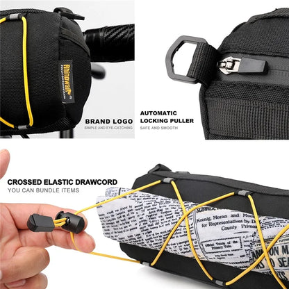 RHINOWALK RK9103 Bicycle Handlebar Front Hanging Bag Bike Front Storage Bag+Yellow