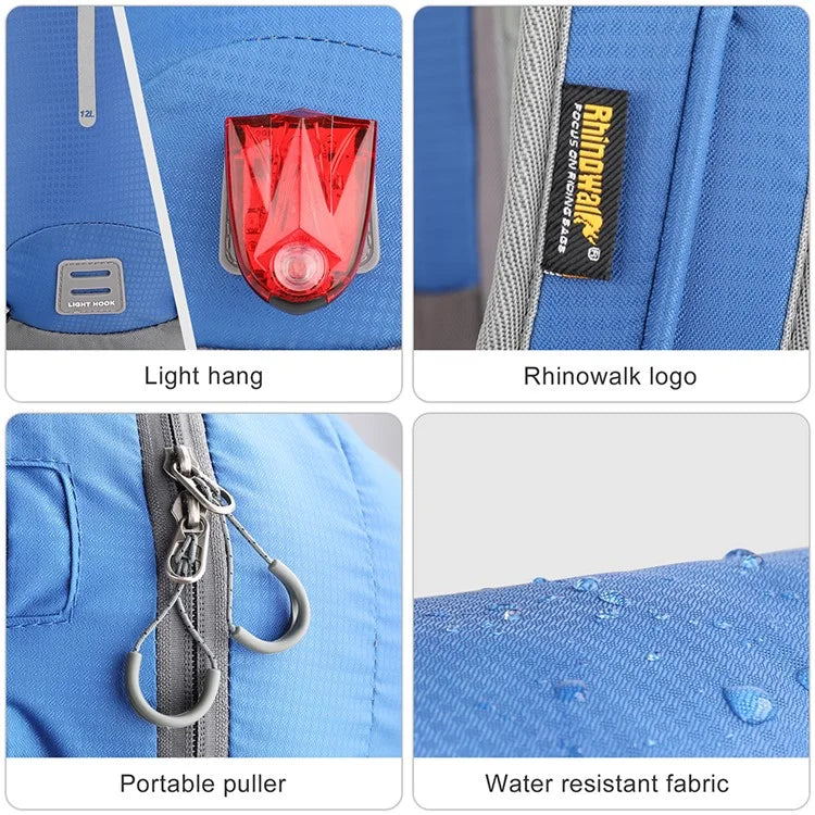 RHINOWALK RK8202 12L Hiking Backpack Breathable Travel Bag Camping Climbing Daypack