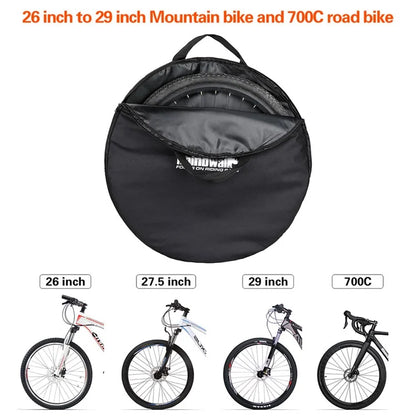 RHINOWALK RM265 Storage Bag for 26-27.5 Inch Mountain Bike Wheel Set Carrying Pouch