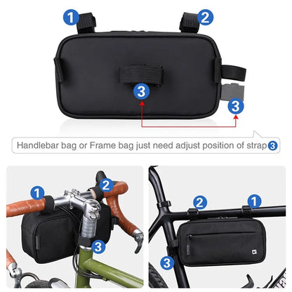 RHINOWALK X21921 Bike Front Bag Waterproof Road Bicycle Frame Bag with Shoulder Strap