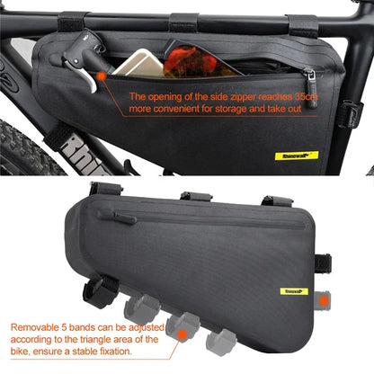 RHINOWALK X20654 Bike Triangle Tube Bag MTB Frame Bag TPU+Polyester Cycling Pouch