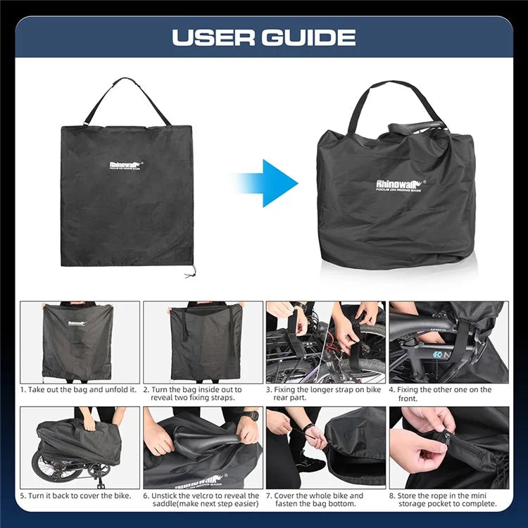 RHINOWALK RF204 Folding Bike Bag 20-Inch Bicycle Carrying Case Polyester MTB Transport Bag