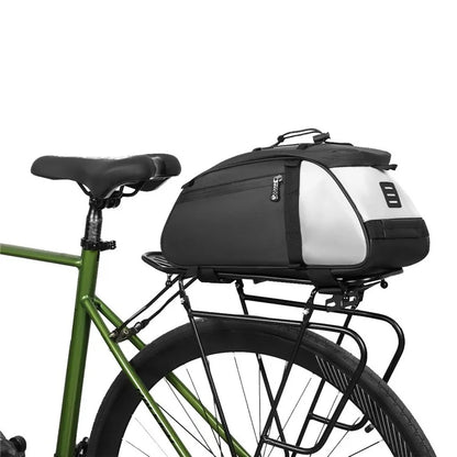 YA594 Polyester+PU Leather Bicycle Rear Rack Storage Bag Waterproof Bike Tail Pack