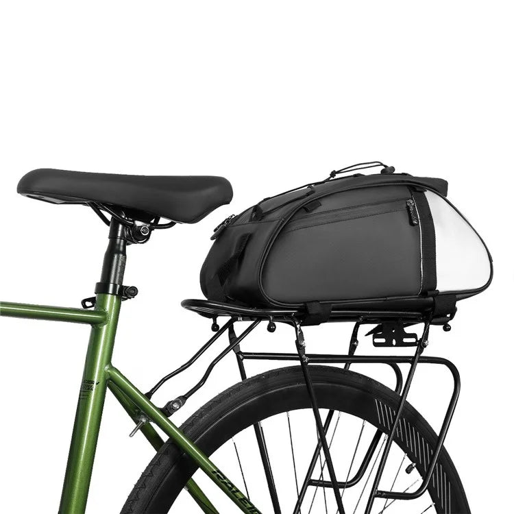 YA594 Polyester+PU Leather Bicycle Rear Rack Storage Bag Waterproof Bike Tail Pack