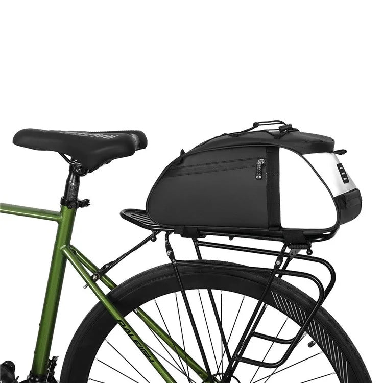 YA594 Polyester+PU Leather Bicycle Rear Rack Storage Bag Waterproof Bike Tail Pack