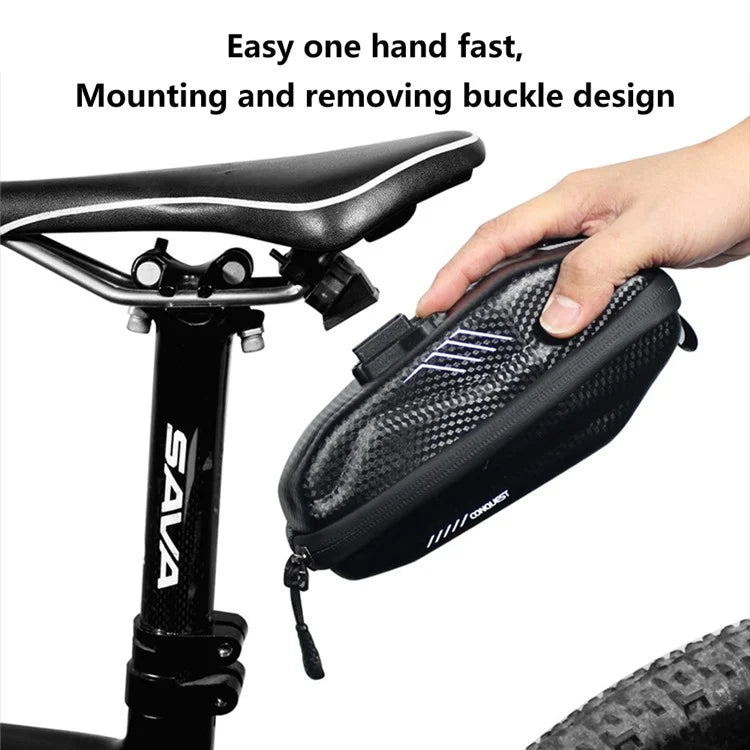 WILD MAN E7S Bicycle Seat Bag Waterproof PU+EVA Bike Pack Under Seat Saddle Bag