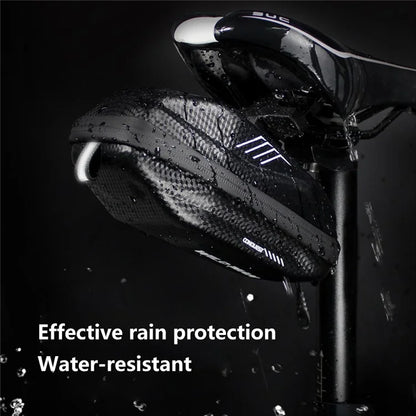 WILD MAN E7S Bicycle Seat Bag Waterproof PU+EVA Bike Pack Under Seat Saddle Bag