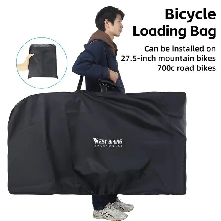WEST BIKING YP0719366 420D PU 27.5-Inch 700C Road Bike Carrying Bag MTB Bicycle Transport Bag