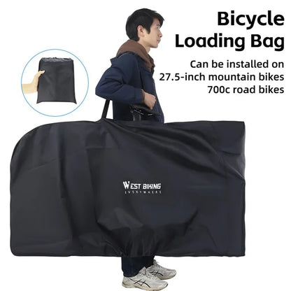 WEST BIKING YP0719366 420D PU 27.5-Inch 700C Road Bike Carrying Bag MTB Bicycle Transport Bag