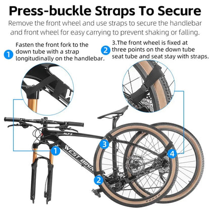 WEST BIKING YP0719366 420D PU 27.5-Inch 700C Road Bike Carrying Bag MTB Bicycle Transport Bag