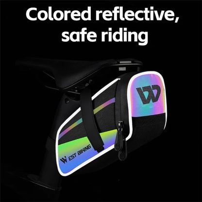 WEST BIKING YP0707358 Bike Rear Saddle Bag Colorful Reflective Bicycle Tail Storage Bag