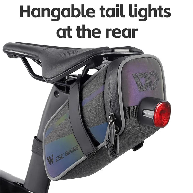 WEST BIKING YP0707358 Bike Rear Saddle Bag Colorful Reflective Bicycle Tail Storage Bag