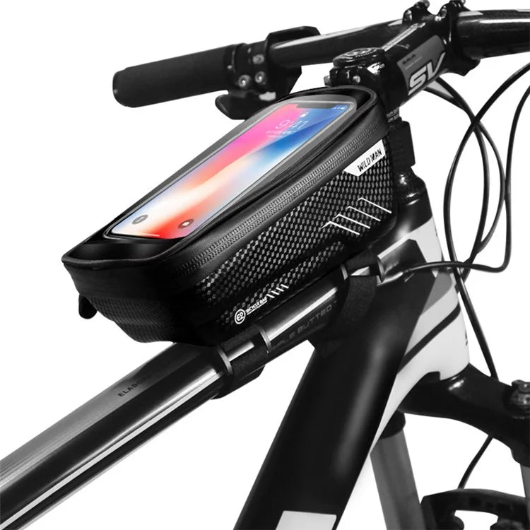WILD MAN E2 EVA+PU Bike Stem Front Tube Bag Waterproof Bicycle Bag with Clear Touch Window