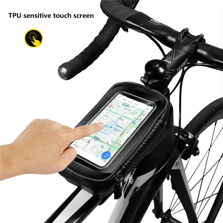 WILD MAN E2 EVA+PU Bike Stem Front Tube Bag Waterproof Bicycle Bag with Clear Touch Window
