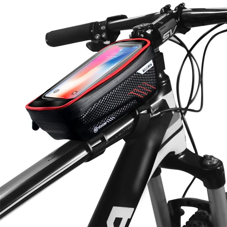 WILD MAN E2 EVA+PU Bike Stem Front Tube Bag Waterproof Bicycle Bag with Clear Touch Window
