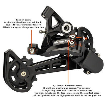 ZTTO microNEW Aluminum Alloy+PA Nylon 12 Speed Mountain Bike Right and Rear Shifter Set