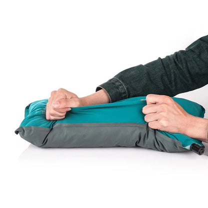 Inflatable Sponge Pillow Camping Travel Pillow Fabric+TPU Head Rest Cushion