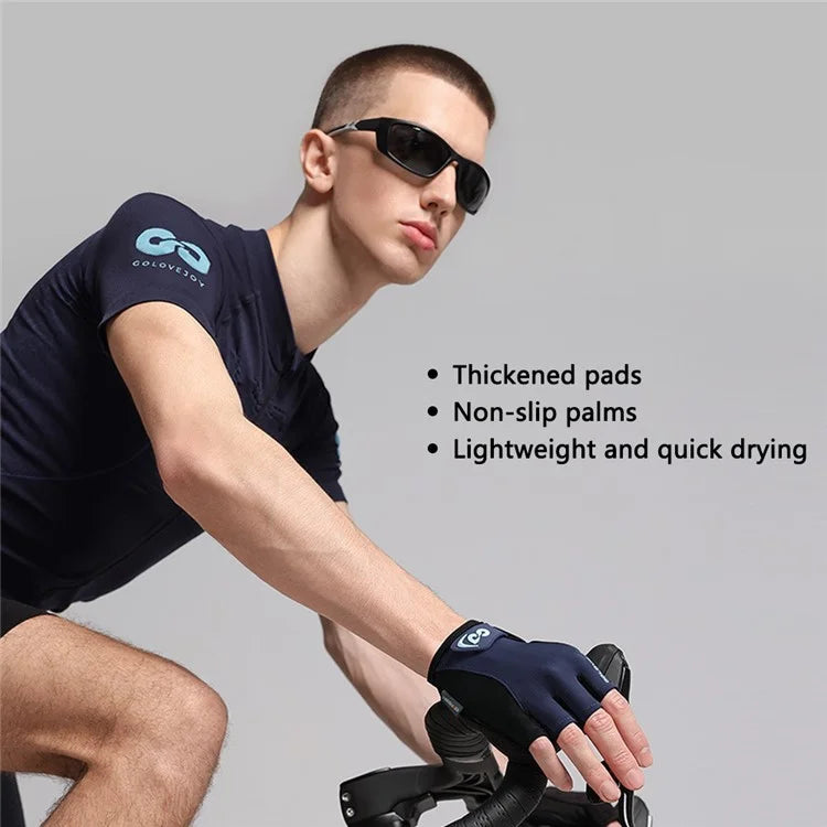 XG81 1 Pair Half-Finger Gloves Anti-Slip Shock-Absorbing Hand Gloves for Men, Women