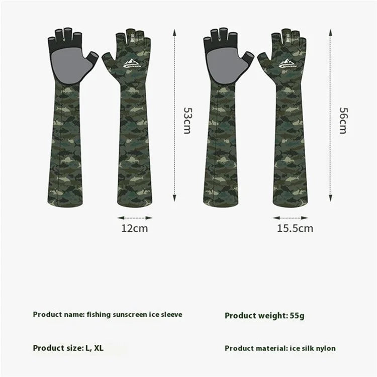 GOLOVEJOY XG75 1 Pair UV Protection Men Arm Sleeves Half-Finger Outdoor Sports Fishing Arm Covers