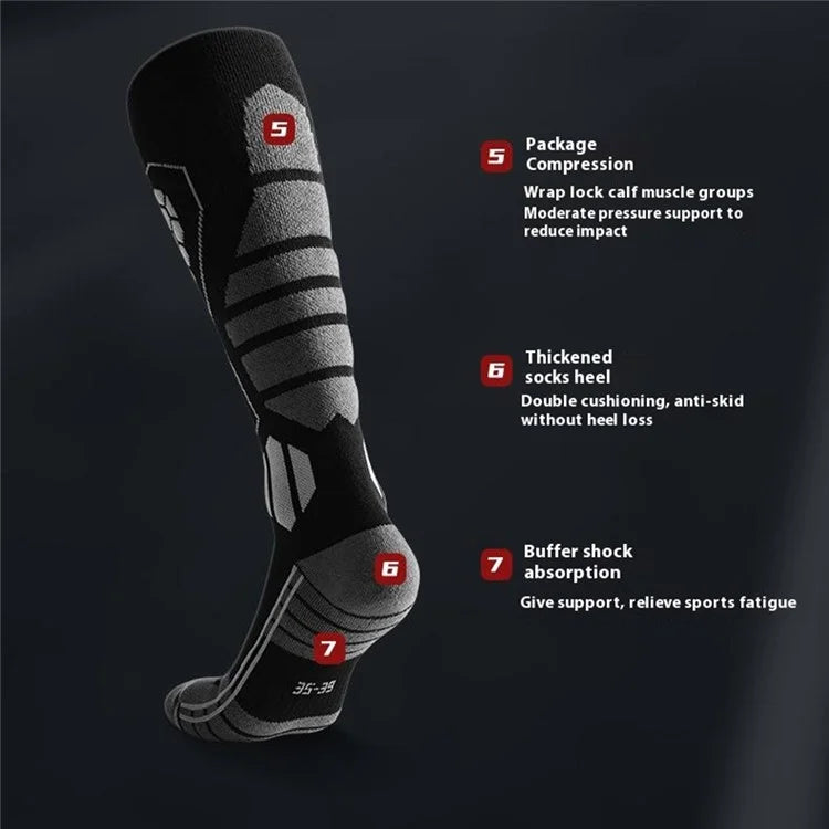 GOLOVEJOY DWZ04 1 Pair Sport Compression Socks Winter Warm High Tube Ski Calf Socks
