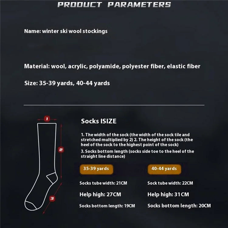 GOLOVEJOY DWZ04 1 Pair Sport Compression Socks Winter Warm High Tube Ski Calf Socks