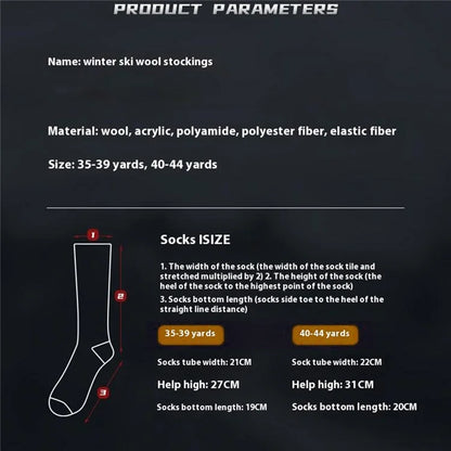GOLOVEJOY DWZ04 1 Pair Sport Compression Socks Winter Warm High Tube Ski Calf Socks