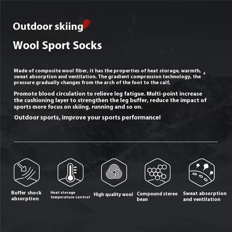 GOLOVEJOY DWZ04 1 Pair Sport Compression Socks Winter Warm High Tube Ski Calf Socks