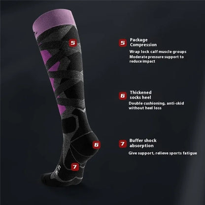 GOLOVEJOY DWZ05 1 Pair Sport Compression Socks Winter Warm High Tube Ski Calf Socks