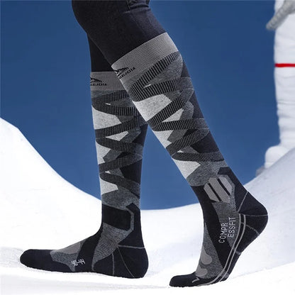 GOLOVEJOY DWZ05 1 Pair Sport Compression Socks Winter Warm High Tube Ski Calf Socks
