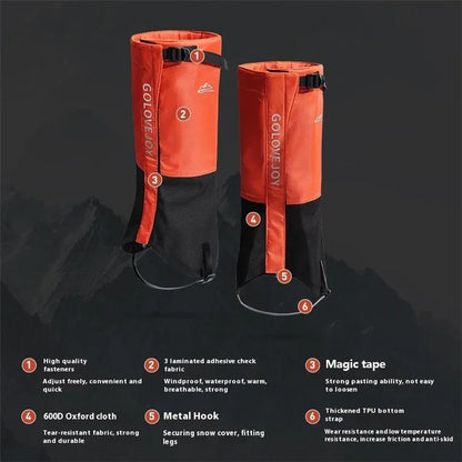 GOLOVEJOY HX39 Winter Outdoor Snow Boot Gaiters Breathable Waterproof Ankle Leg Guards for Hiking Hunting Skiing
