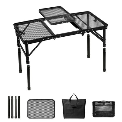 Outdoor Folding IGT Table Barbecue Mesh Table Lightweight Camping Height Adjustable Mesh Table, Size M