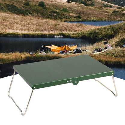 HALIN Aluminum Alloy Mini Folding Table Outdoor Camping Picnic BBQ Portable Tableish Green