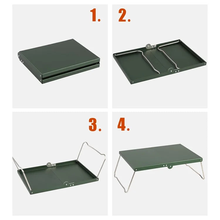 HALIN Aluminum Alloy Mini Folding Table Outdoor Camping Picnic BBQ Portable Tableish Green