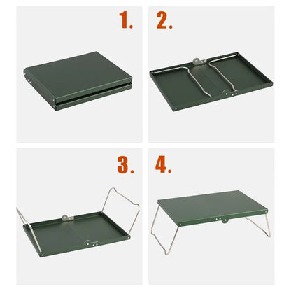 HALIN Aluminum Alloy Mini Folding Table Outdoor Camping Picnic BBQ Portable Tableish Green
