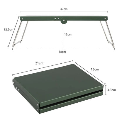 HALIN Aluminum Alloy Mini Folding Table Outdoor Camping Picnic BBQ Portable Tableish Green