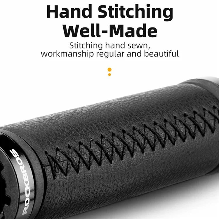 ROCKBROS 1 Pair Microfiber Leather Bicycle Handlebar Cover Anti-Skid Cycling Grips with End Cap