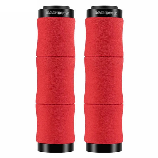 ROCKBROS 40720005001 1 Pair Bamboo Joint Handlebar Grips with Dust Plug EVA Sponge Bicycle Handle Cover