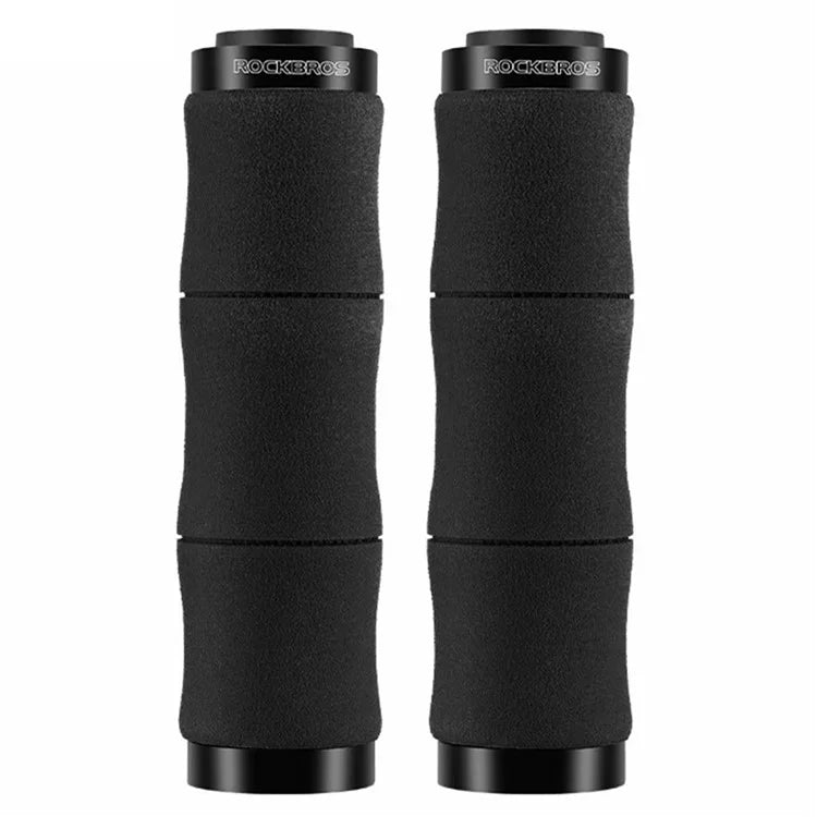 ROCKBROS 40720005001 1 Pair Bamboo Joint Handlebar Grips with Dust Plug EVA Sponge Bicycle Handle Cover