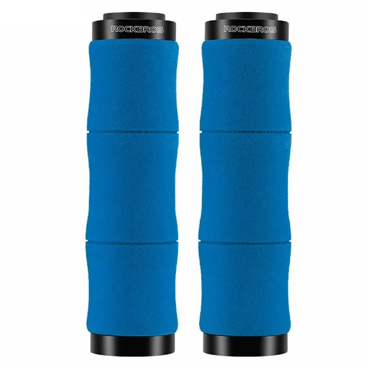 ROCKBROS 40720005001 1 Pair Bamboo Joint Handlebar Grips with Dust Plug EVA Sponge Bicycle Handle Cover