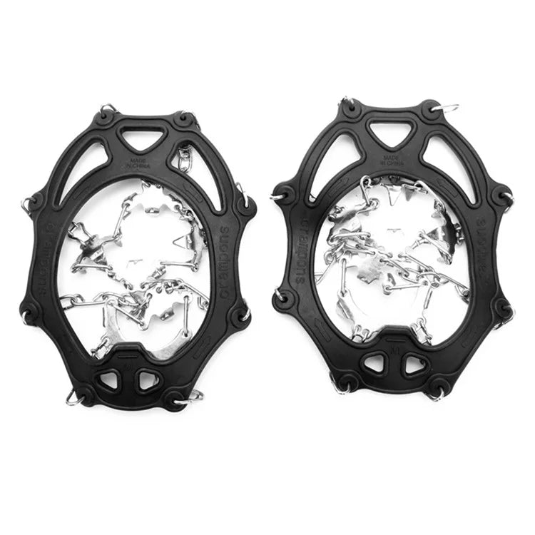 AOTU AT8608 1 Pair 18 Teeth Anti-slip Crampons TPE+Stainless Steel Snow Ground Climbing Shoe Grippers
