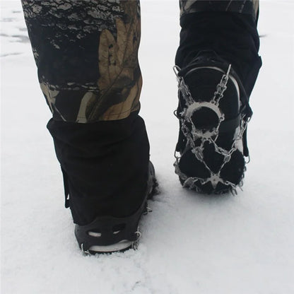 AOTU AT8608 1 Pair 18 Teeth Anti-slip Crampons TPE+Stainless Steel Snow Ground Climbing Shoe Grippers