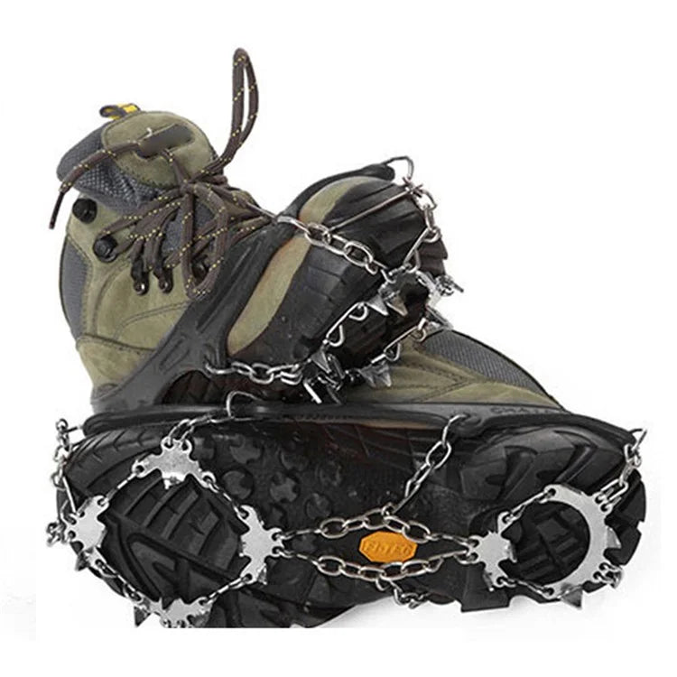 AOTU AT8608 1 Pair 18 Teeth Anti-slip Crampons TPE+Stainless Steel Snow Ground Climbing Shoe Grippers
