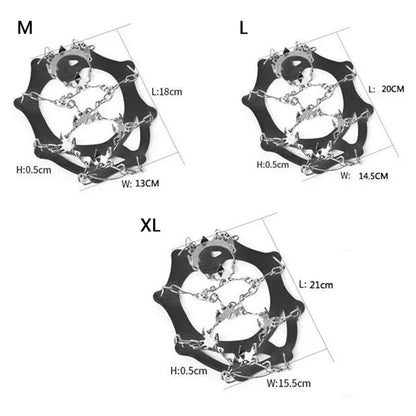 AOTU AT8608 1 Pair 18 Teeth Anti-slip Crampons TPE+Stainless Steel Snow Ground Climbing Shoe Grippers