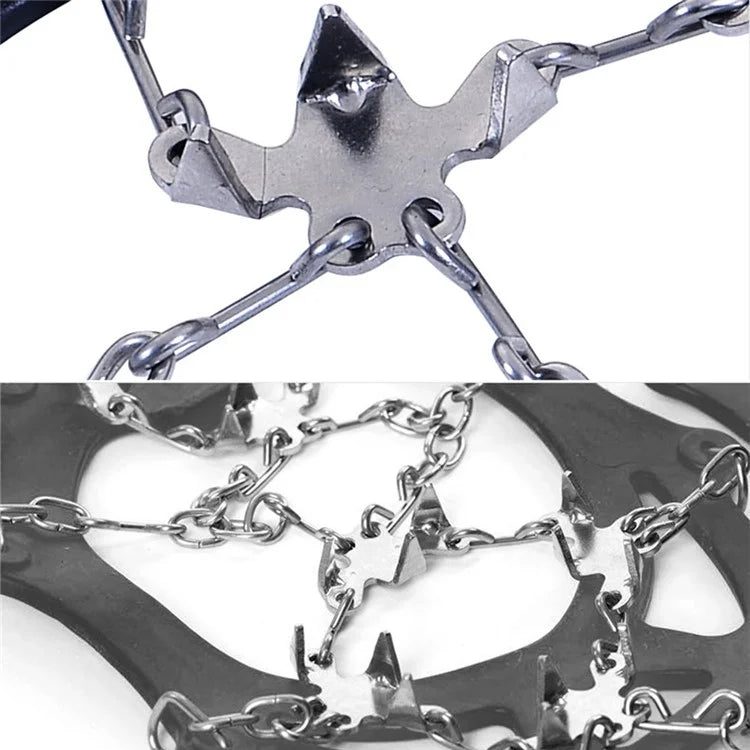 AOTU AT8608 1 Pair 18 Teeth Anti-slip Crampons TPE+Stainless Steel Snow Ground Climbing Shoe Grippers