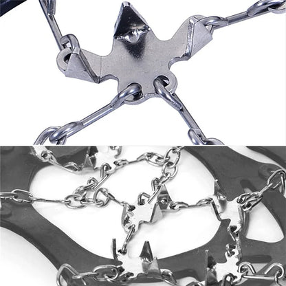 AOTU AT8608 1 Pair 18 Teeth Anti-slip Crampons TPE+Stainless Steel Snow Ground Climbing Shoe Grippers