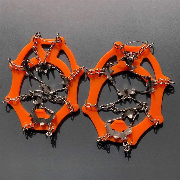 AOTU AT8608 1 Pair 18 Teeth Anti-slip Crampons TPE+Stainless Steel Snow Ground Climbing Shoe Grippers