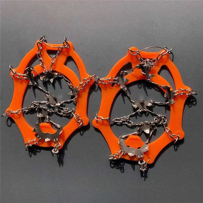 AOTU AT8608 1 Pair 18 Teeth Anti-slip Crampons TPE+Stainless Steel Snow Ground Climbing Shoe Grippers