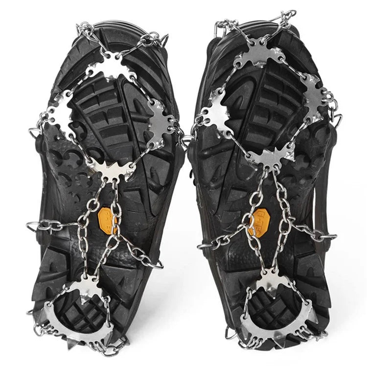 AOTU AT8608 1 Pair 18 Teeth Anti-slip Crampons TPE+Stainless Steel Snow Ground Climbing Shoe Grippers