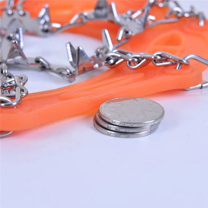 AOTU AT8607 1 Pair 19 Teeth Anti-slip Crampons TPE+Stainless Steel Ice Snow Ground Shoe Grippers