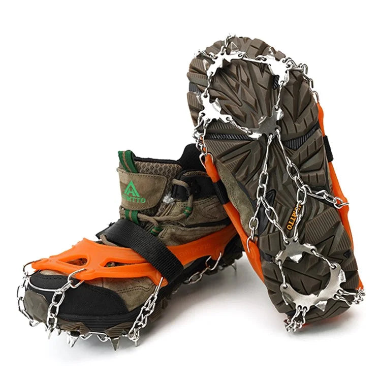 AOTU AT8607 1 Pair 19 Teeth Anti-slip Crampons TPE+Stainless Steel Ice Snow Ground Shoe Grippers